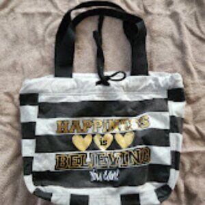 Claire's Black and Gray Tote Bag